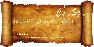 Cserényi Szórád névjegykártya